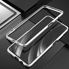 Funda Bumper Lujo Marco de Aluminio Carcasa A01 para Xiaomi Redmi K30 5G Plata