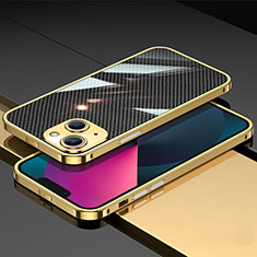 Funda Bumper Lujo Marco de Aluminio Carcasa A02 para Apple iPhone 13 Oro