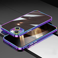 Funda Bumper Lujo Marco de Aluminio Carcasa A02 para Apple iPhone 15 Azul