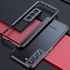 Funda Bumper Lujo Marco de Aluminio Carcasa A02 para Samsung Galaxy S21 FE 5G Rojo y Negro