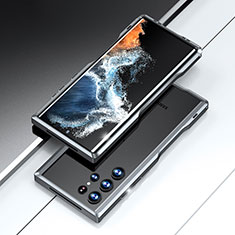 Funda Bumper Lujo Marco de Aluminio Carcasa A02 para Samsung Galaxy S21 Ultra 5G Gris