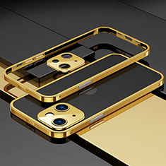 Funda Bumper Lujo Marco de Aluminio Carcasa A03 para Apple iPhone 13 Mini Oro