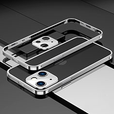 Funda Bumper Lujo Marco de Aluminio Carcasa A03 para Apple iPhone 13 Plata