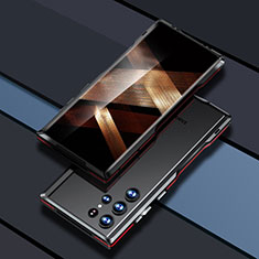 Funda Bumper Lujo Marco de Aluminio Carcasa A03 para Samsung Galaxy S24 Ultra 5G Rojo y Negro