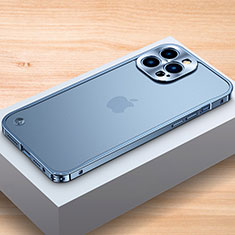 Funda Bumper Lujo Marco de Aluminio Carcasa A04 para Apple iPhone 13 Pro Azul