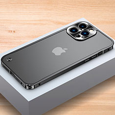 Funda Bumper Lujo Marco de Aluminio Carcasa A04 para Apple iPhone 13 Pro Max Negro