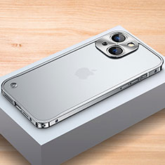 Funda Bumper Lujo Marco de Aluminio Carcasa A04 para Apple iPhone 14 Plata