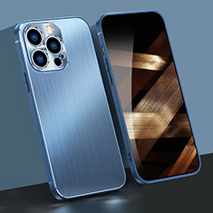 Funda Bumper Lujo Marco de Aluminio Carcasa A05 para Apple iPhone 14 Pro Azul