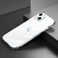 Funda Bumper Lujo Marco de Aluminio Carcasa A06 para Apple iPhone 13 Plata