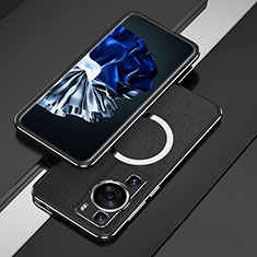 Funda Bumper Lujo Marco de Aluminio Carcasa con Mag-Safe Magnetic para Huawei P60 Negro