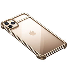 Funda Bumper Lujo Marco de Aluminio Carcasa F01 para Apple iPhone 11 Pro Max Oro