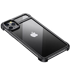 Funda Bumper Lujo Marco de Aluminio Carcasa F01 para Apple iPhone 11 Pro Negro