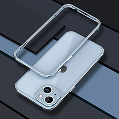 Funda Bumper Lujo Marco de Aluminio Carcasa JZ1 para Apple iPhone 14 Plus Azul Cielo