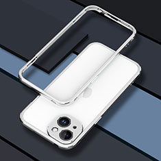 Funda Bumper Lujo Marco de Aluminio Carcasa JZ1 para Apple iPhone 14 Plus Plata