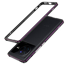 Funda Bumper Lujo Marco de Aluminio Carcasa JZ1 para Vivo X80 Pro 5G Morado