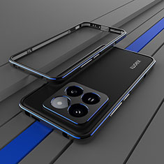 Funda Bumper Lujo Marco de Aluminio Carcasa JZ2 para Xiaomi Mi 14 5G Azul y Negro