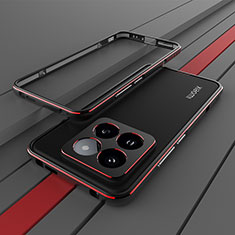 Funda Bumper Lujo Marco de Aluminio Carcasa JZ2 para Xiaomi Mi 14 5G Rojo