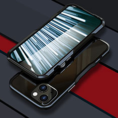 Funda Bumper Lujo Marco de Aluminio Carcasa LF1 para Apple iPhone 13 Negro