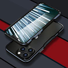 Funda Bumper Lujo Marco de Aluminio Carcasa LF1 para Apple iPhone 13 Pro Negro