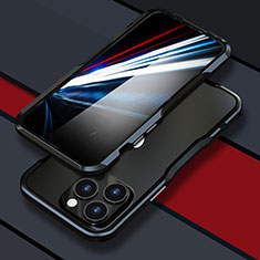 Funda Bumper Lujo Marco de Aluminio Carcasa LF1 para Apple iPhone 14 Pro Max Negro