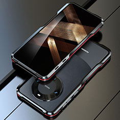 Funda Bumper Lujo Marco de Aluminio Carcasa LF1 para Huawei Mate 60 Pro+ Plus Rojo y Negro