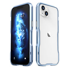Funda Bumper Lujo Marco de Aluminio Carcasa LF2 para Apple iPhone 14 Azul
