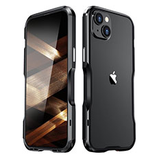 Funda Bumper Lujo Marco de Aluminio Carcasa LF3 para Apple iPhone 15 Negro
