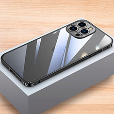 Funda Bumper Lujo Marco de Aluminio Carcasa LK1 para Apple iPhone 13 Pro Max Negro