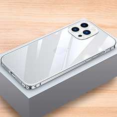 Funda Bumper Lujo Marco de Aluminio Carcasa LK1 para Apple iPhone 13 Pro Plata