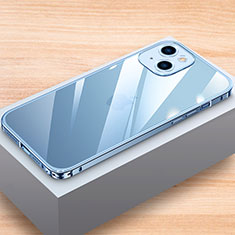 Funda Bumper Lujo Marco de Aluminio Carcasa LK1 para Apple iPhone 14 Azul