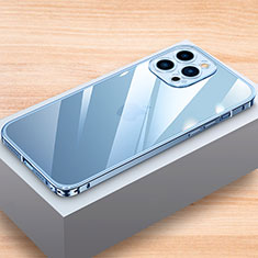 Funda Bumper Lujo Marco de Aluminio Carcasa LK1 para Apple iPhone 14 Pro Azul