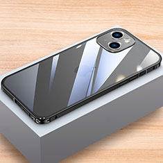 Funda Bumper Lujo Marco de Aluminio Carcasa LK1 para Apple iPhone 15 Negro