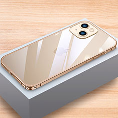 Funda Bumper Lujo Marco de Aluminio Carcasa LK1 para Apple iPhone 15 Oro