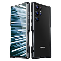 Funda Bumper Lujo Marco de Aluminio Carcasa LK1 para Samsung Galaxy S22 Ultra 5G Negro