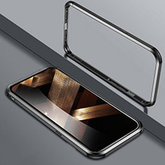 Funda Bumper Lujo Marco de Aluminio Carcasa LK2 para Apple iPhone 15 Negro