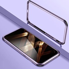 Funda Bumper Lujo Marco de Aluminio Carcasa LO1 para Apple iPhone 14 Pro Max Morado