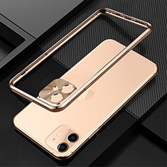 Funda Bumper Lujo Marco de Aluminio Carcasa N01 para Apple iPhone 12 Mini Oro