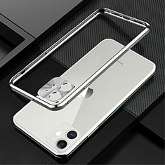 Funda Bumper Lujo Marco de Aluminio Carcasa N01 para Apple iPhone 12 Mini Plata