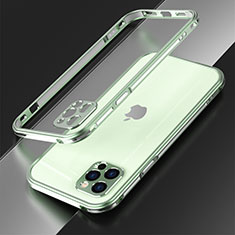 Funda Bumper Lujo Marco de Aluminio Carcasa N01 para Apple iPhone 12 Pro Max Menta Verde