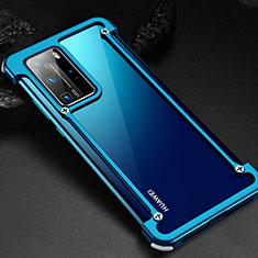 Funda Bumper Lujo Marco de Aluminio Carcasa N01 para Huawei P40 Pro Azul