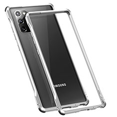 Funda Bumper Lujo Marco de Aluminio Carcasa N01 para Samsung Galaxy Note 20 5G Plata