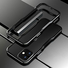 Funda Bumper Lujo Marco de Aluminio Carcasa N02 para Apple iPhone 12 Negro