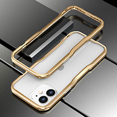 Funda Bumper Lujo Marco de Aluminio Carcasa N02 para Apple iPhone 12 Oro