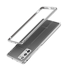 Funda Bumper Lujo Marco de Aluminio Carcasa N03 para Samsung Galaxy Note 20 5G Plata