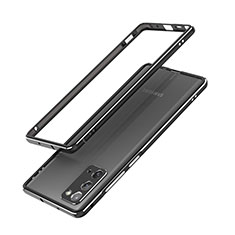 Funda Bumper Lujo Marco de Aluminio Carcasa N03 para Samsung Galaxy Note 20 5G Plata y Negro