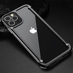 Funda Bumper Lujo Marco de Aluminio Carcasa N04 para Apple iPhone 12 Pro Max Negro
