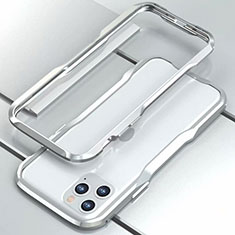Funda Bumper Lujo Marco de Aluminio Carcasa para Apple iPhone 11 Pro Plata