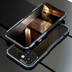 Funda Bumper Lujo Marco de Aluminio Carcasa para Apple iPhone 15 Gris