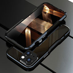Funda Bumper Lujo Marco de Aluminio Carcasa para Apple iPhone 15 Negro