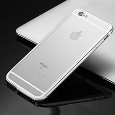 Funda Bumper Lujo Marco de Aluminio Carcasa para Apple iPhone 6 Plata